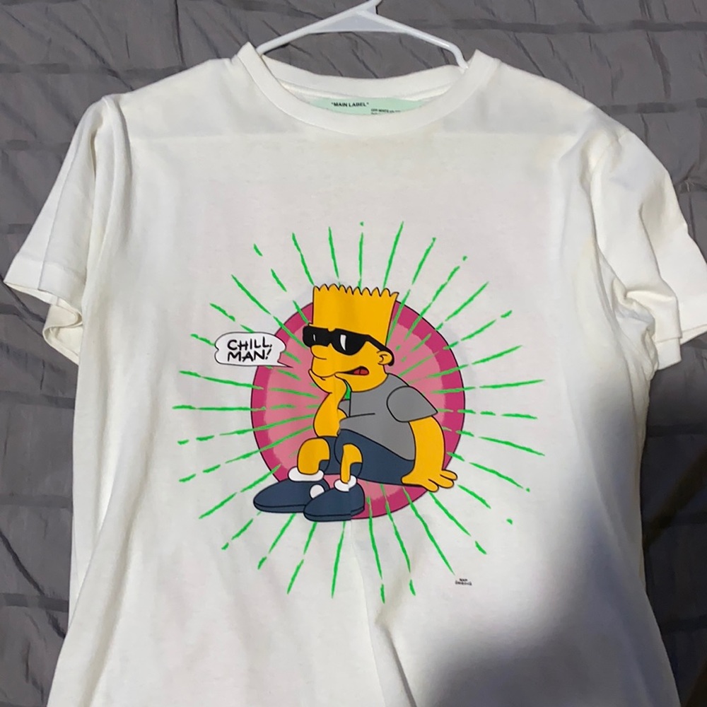 Off white Bart Simpson tee shirt size small